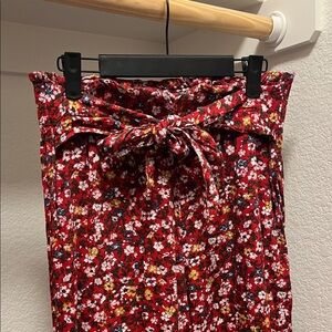 Abercrombie & Fitch Red Floral Straight Leg Pants